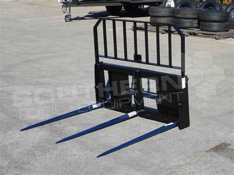 hay bale spear for skid steer|skid steer bale fork attachments.